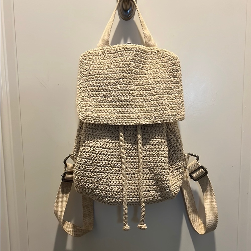 Wild Fable Woven Cream Backpack